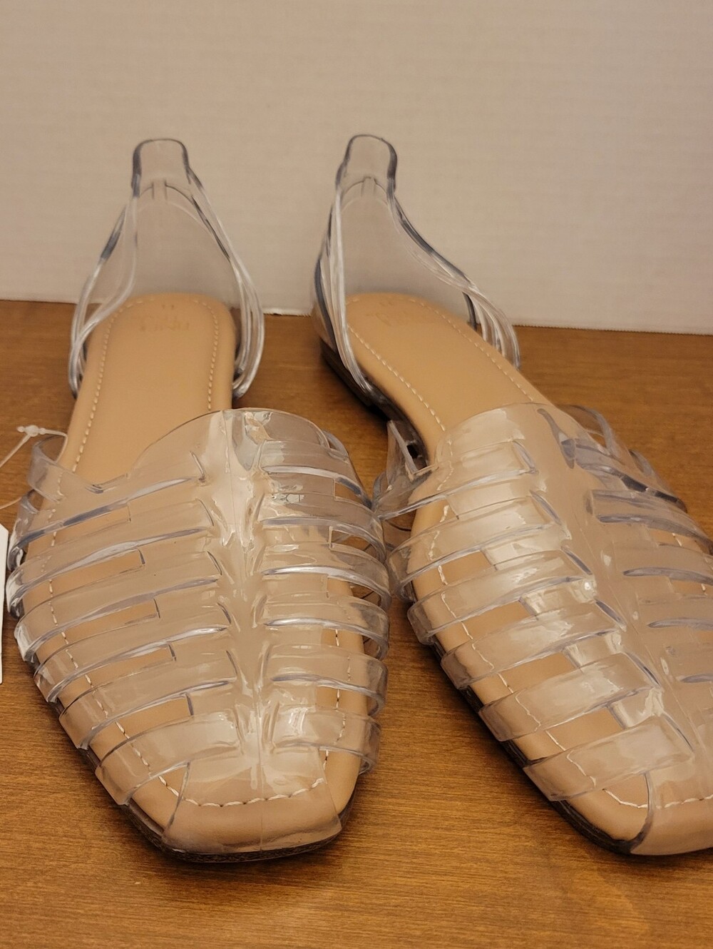 Time & Tru Clear Jelly Huarache Sandals. Size 11, NEW